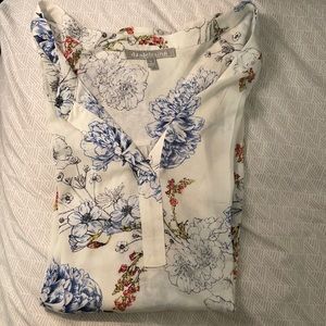 Daniel Rainn white floral short sleeve shirt size: medium